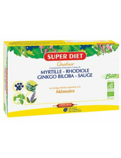 Super Diet quatuor myrtille rhodiole mémoire 300ml