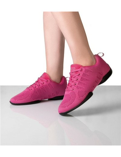 165-Bold - Baskets Pour Femme Bi-Semelle En Tricot Mesh De Couleur Rose - Anna Kern