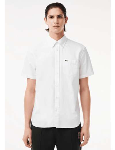 Chemise manches courtes Lacoste blanche coton bio