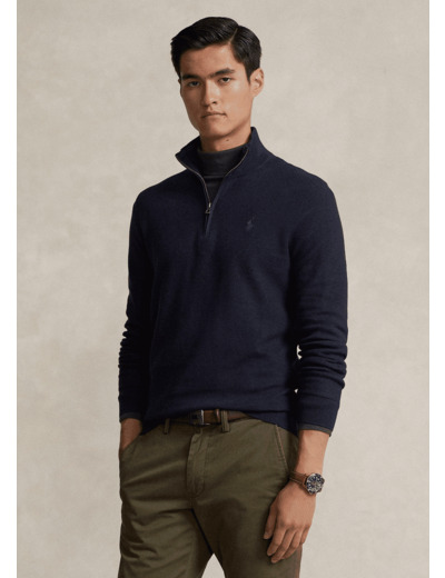 Pull demi-zip Ralph Lauren marine