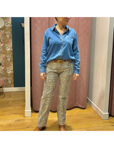 JEANS MANON LEOPARD - F.A.M