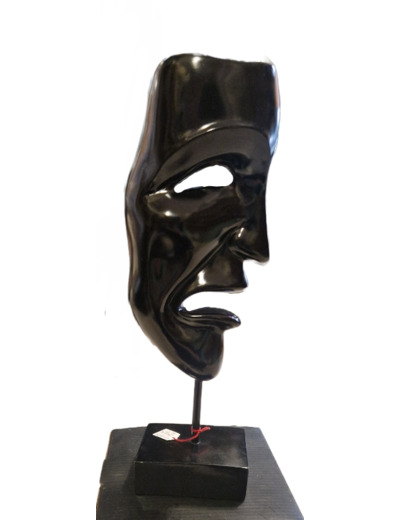 Statuette demi Masque noir