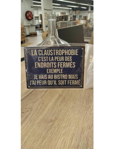 PLAQUE "LA CLAUSTROPHOBIE"