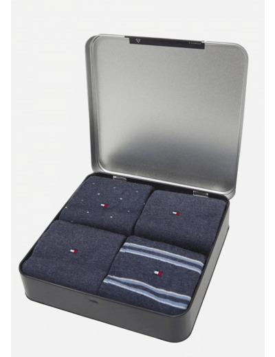 Coffret 4 paires de chaussettes Tommy Hilfiger bleues