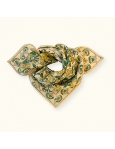 SMALL FOULARD MANIKA " SOLEIL" JAUNE CITRON