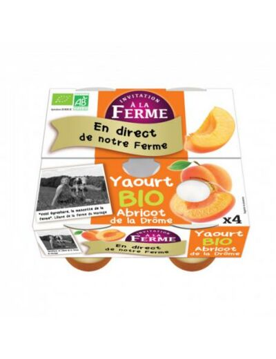 Yaourt abricots de Provence 4x125g - Abc Bio