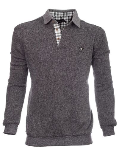 Polo manches longues Ethnic Blue gris