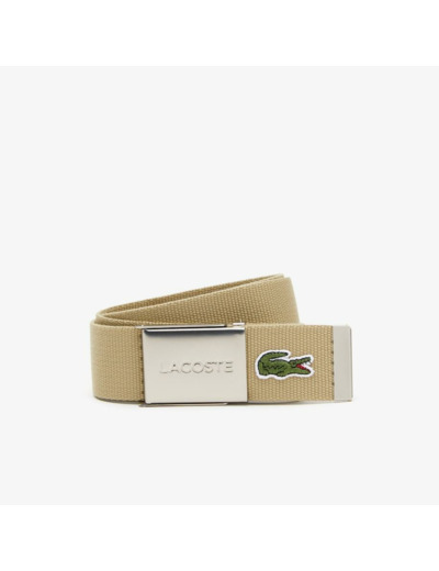 Ceinture ajustable sangle tissée Lacoste beige