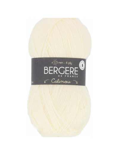 Pelote de laine à tricoter et au crochet Bergere de France - lait - Calinou