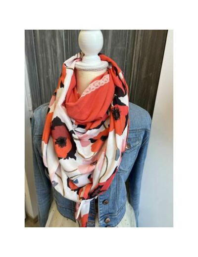 Foulard XL - CADIX N°139 - Viscose/Coton - MARIE-LOUISE CREATIONS - Sur le trottoir d'en face