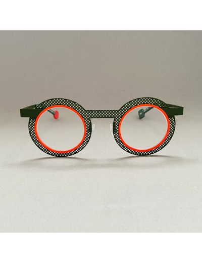 Lunettes Mixte Be Gipsy Hole de la Marque Sabine Be Coloris Kaki / Orange Fluo