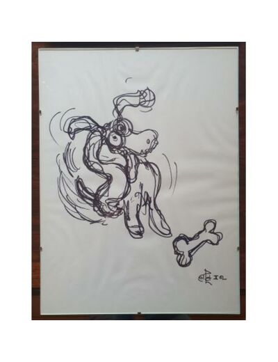 « La puce » Dessin Original by Philippe COLLET