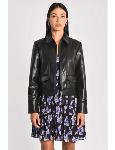 VESTE SIMILI CUIR KENDALL NOIR