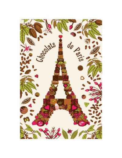 Torchon Tour Eiffel chocolat.