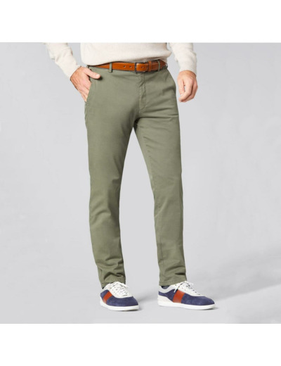 Pantalon chino Meyer kaki en coton bio