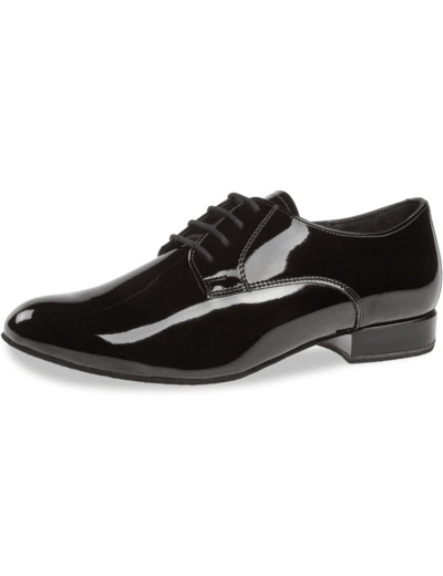 179-025-038 - Chaussures de danse noir vernies pour homme talon de 2cm- Diamant