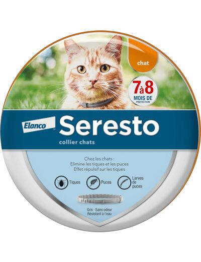 SERESTO Chat - Collier Anti-Puces et Anti-Tiques pour Chats, 1 collier unique