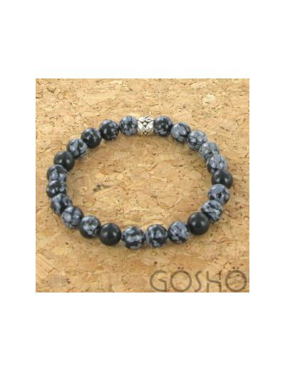 Bracelet GOSHO Obsidienne Mouchetée