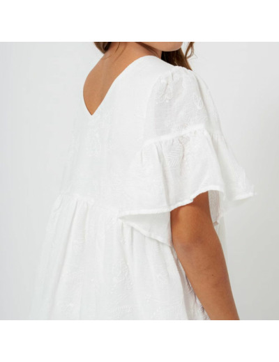 ROBE FLORA BLANC