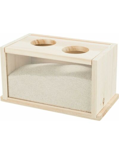 TRIXIE - Baignoire de Sable en Bois,22 x 12 x 12 cm, pour Rongeur