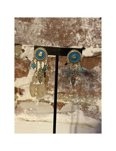 Boucles d'oreilles or et turquoise - IKITA