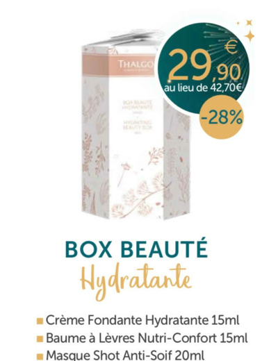 box beauté hydratante Thalgo-Algue Marine.