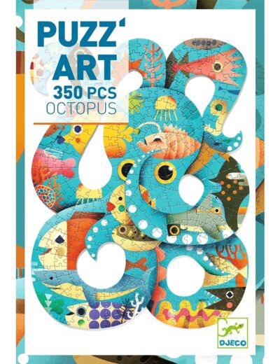 DJECO- Puzzle Art Octopus 350 pièces, Multicolore - Maman et bébé