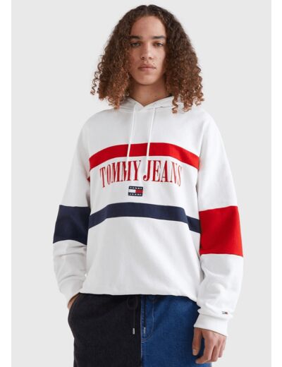 Sweat à capuche Tommy Jeans blanc