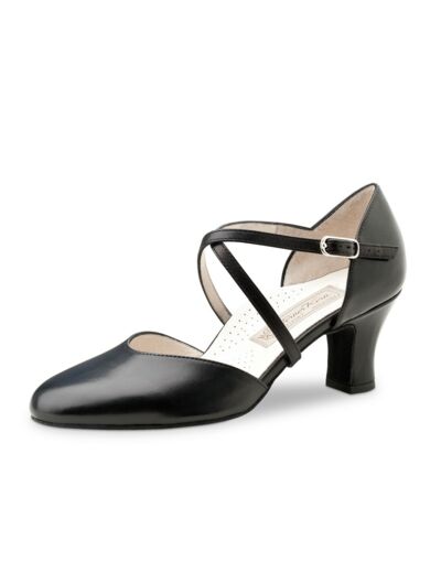 Layla - Chaussures de danse avec attache ajustable en cuir noir - Werner Kern