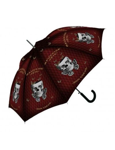 Parapluie canne "mauvaise tête bon coeur" La Ligne 29