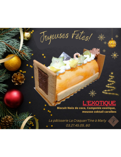 Bûche de Noël L'EXOTIQUE 4 ou 6 personnes