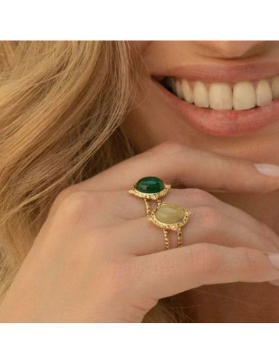 Bague Galinatine Agathe verte foncée