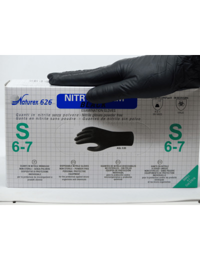 Gants Nitrile Noir Non Poudrés Naturex 626 de 3,5 g