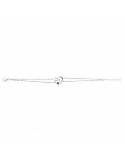 bracelet  argent coeur  - Magie d'Or