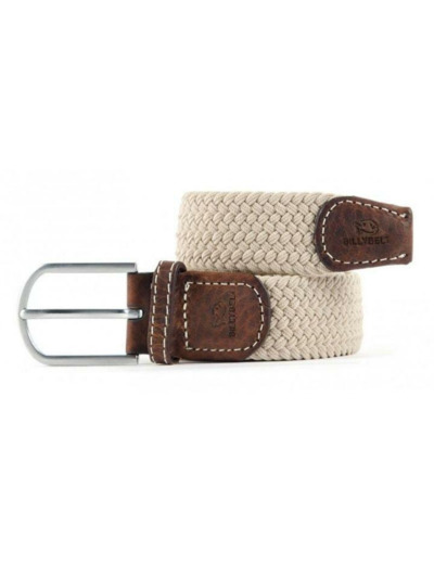 Ceinture tressée Billybelt beige en cuir