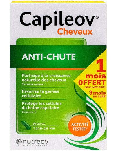 Nutreov Capileov Cheveux Anti-Chute 90 Gélules 1 Mois Offert