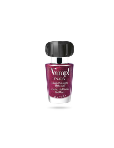Vernis Vamp!rouge rosé pailleté 321 Pennyblack Pupa-Algue Marine.