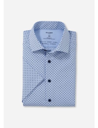 Chemise manches courtes à motifs OLYMP bleue