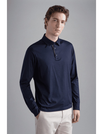 Polo manches longues Paul & Shark marine