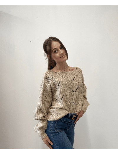 Pull en maille beige Lisa