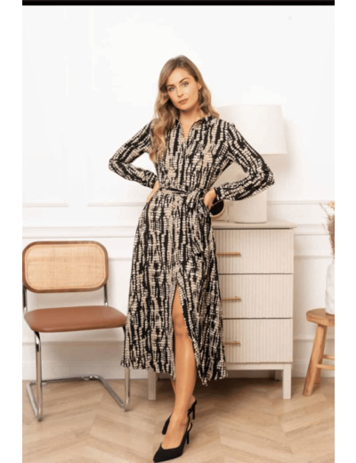 Robe chemise longue motif serpent