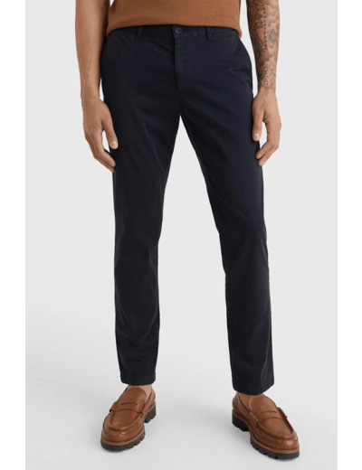 Pantalon chino Tommy Hilfiger slim marine coton bio