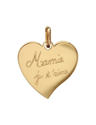 PENDENTIF PLAQUE OR  COEUR - Magie d'Or