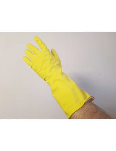 GANTS DE MÉNAGE Latex JAUNES  Médiprotec sachet de 12 paires