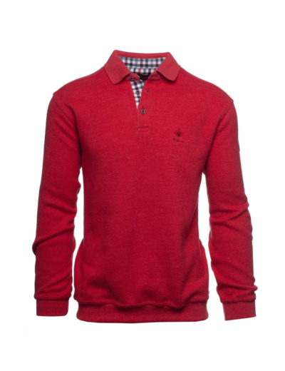 Polo manches longues Ethnic Blue rouge