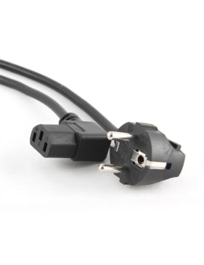 Cable d'alimentation IEC coudé 2P+T 1.50m noir