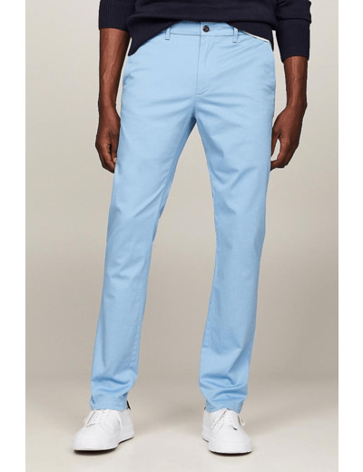 Pantalon chino Tommy Hilfiger bleu en coton bio stretch