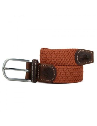 Ceinture tressée Billybelt rouge terracotta en cuir