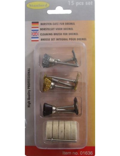 Set de 15 pièces brosses pour dremel 01636