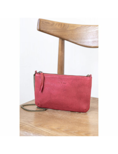 POCHETTE CUIR MINI TOMATE